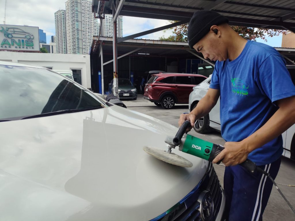 Car detailing and interior exterior cleaning, dent scratch repair service at Anis Car Repair auto shop in Manila Philippines
