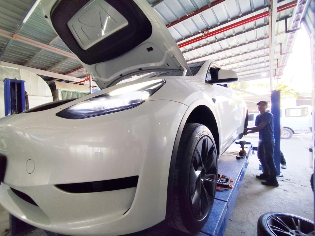 Electric car repair and maintenance services including battery diagnostics, motor repair, brake and cooling system service at Anis Car Repair in Manila Philippines