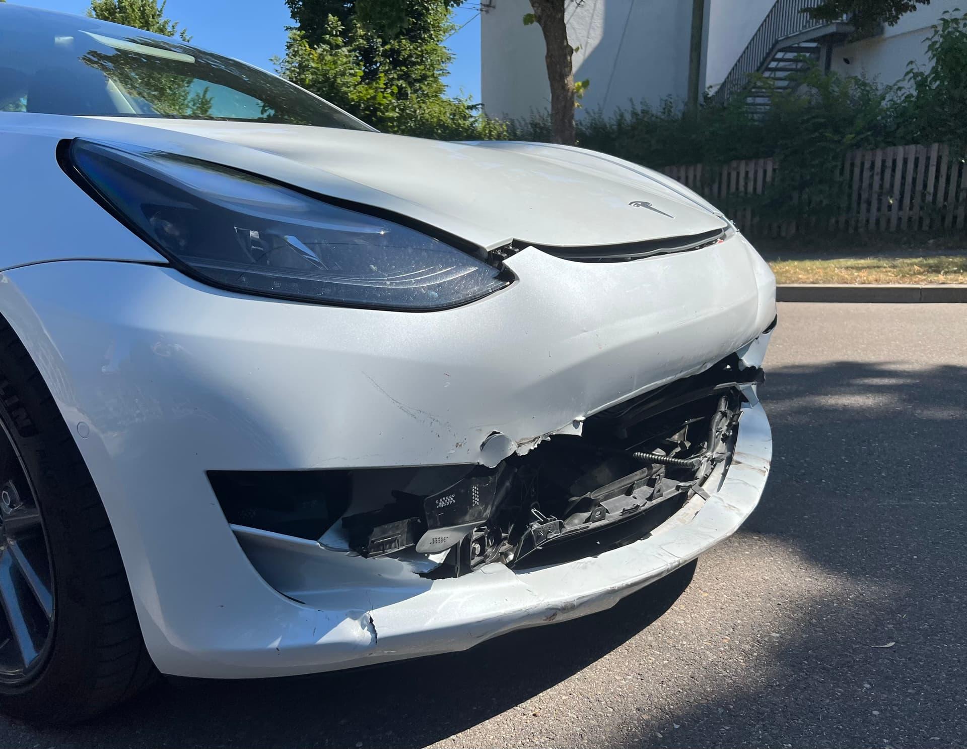 Tesla before repair